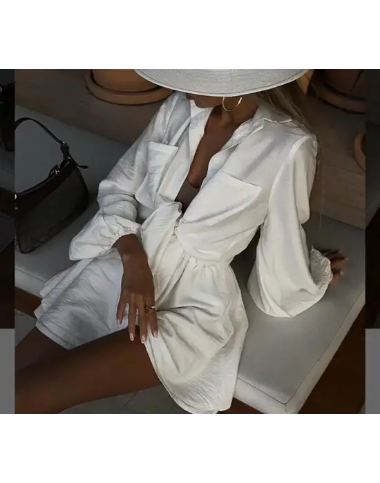 Omarı Denim Detaylı Şortlu Takım