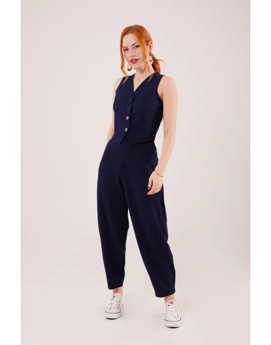 Havuç Kesim Lacivert Pantolon