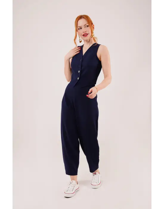 Havuç Kesim Lacivert Pantolon