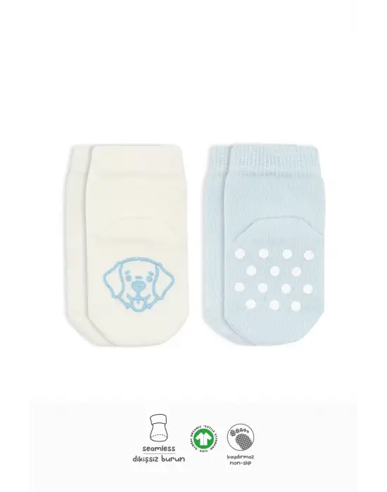 Omarı Renkli Hayvan Desenli Kaymaz Çorap Seti