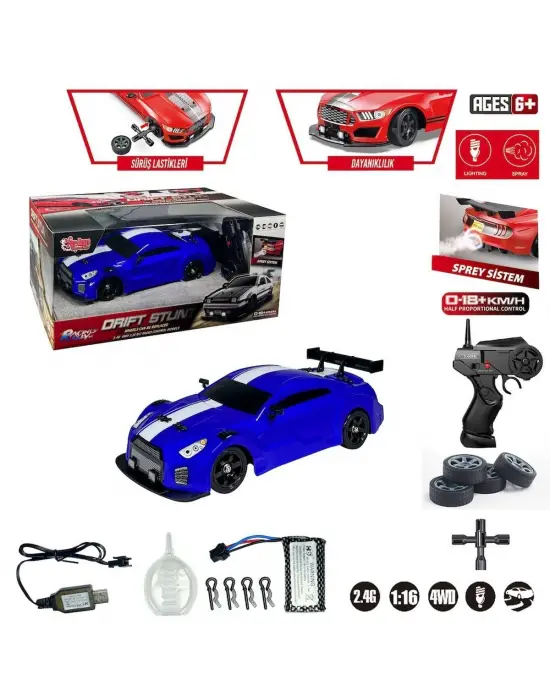 HB-SC16A02 Kumandalı 4x4 Drift Araba Işıklı ve Buharlı Nsn -Vardem Oyuncak