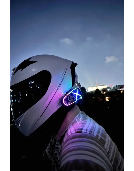 Helmet Graffiti Motor Kask Kulaklık Rgb Modlu Su Geçirmez 6.0 Bluetooth Intercom Yenı Model