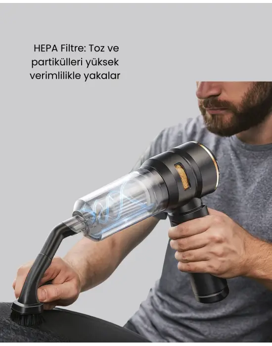 Hepa Filtreli Sessiz Çalışan Kablosuz Şarjlı Mini Süpürge