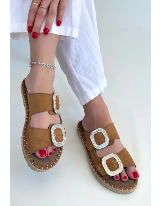 Omarı Yumuşak ve Şık Vizon Nubuk Terlik