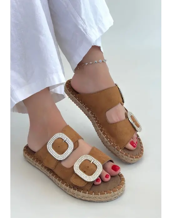 Omarı Yumuşak ve Şık Vizon Nubuk Terlik