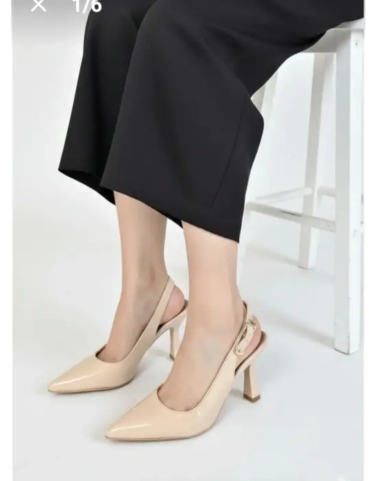 Hies Bej Rugan Topuklu Ayakkabı