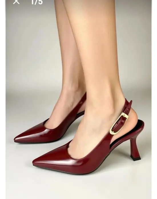 Hies Bordo Rugan Topuklu Ayakkabı