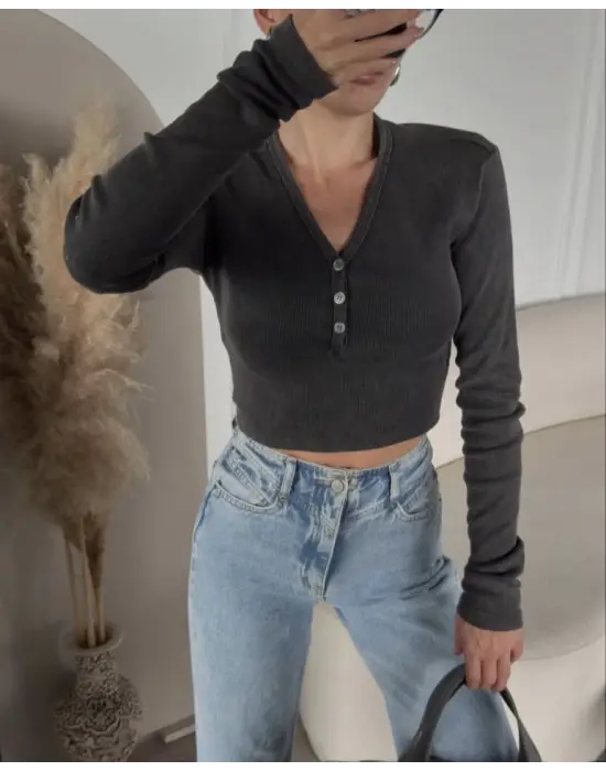 Omarı Hızlı Kuruyan Crop Üst