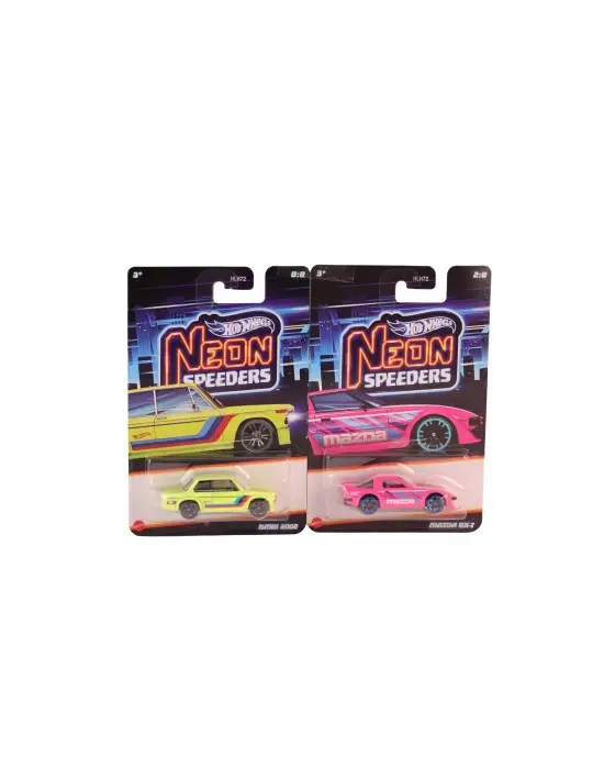 HLH72 Hot Wheels Neon Yarışlar Temalı Arabalar 10 adet koli ile satılır. Koli fiyatıdır.