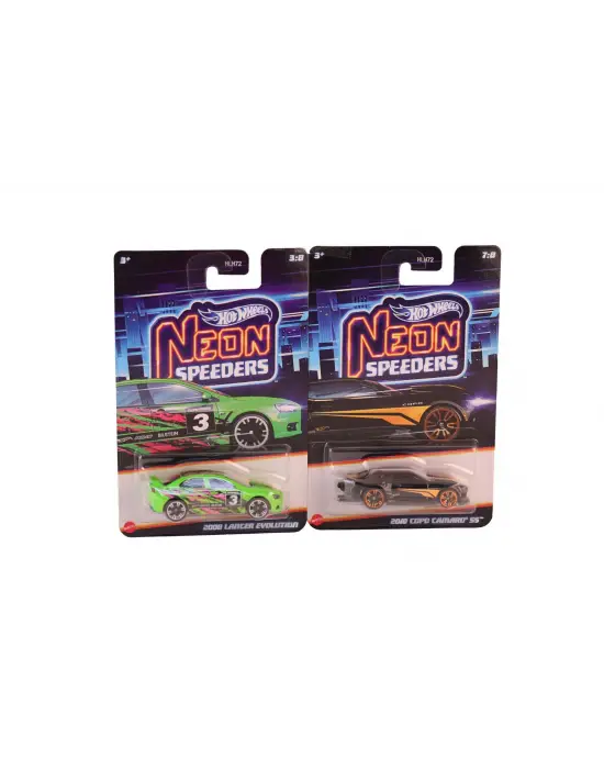 HLH72 Hot Wheels Neon Yarışlar Temalı Arabalar 10 adet koli ile satılır. Koli fiyatıdır.