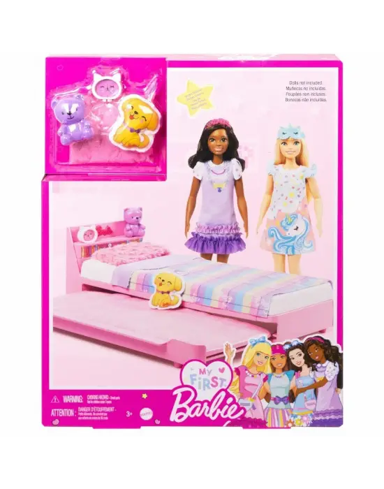 HMM64 My First Barbie - İlk Barbie Bebeğim - Barbienin Yatağı Oyun Seti