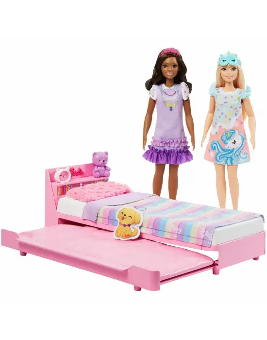 HMM64 My First Barbie - İlk Barbie Bebeğim - Barbienin Yatağı Oyun Seti