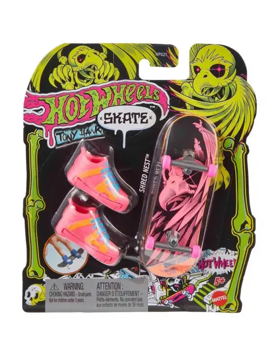 Omarı Renkli Neon Temalı Parmak Kaykay ve Ayakkabı Seti