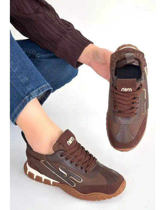 Huer Kahverengi Nubuk Bağcıklı Spor Ayakkabı