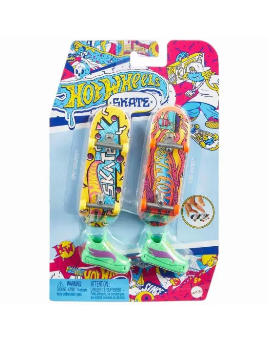 Omarı Retro Temalı İkili Parmak Kaykay ve Ayakkabı Seti