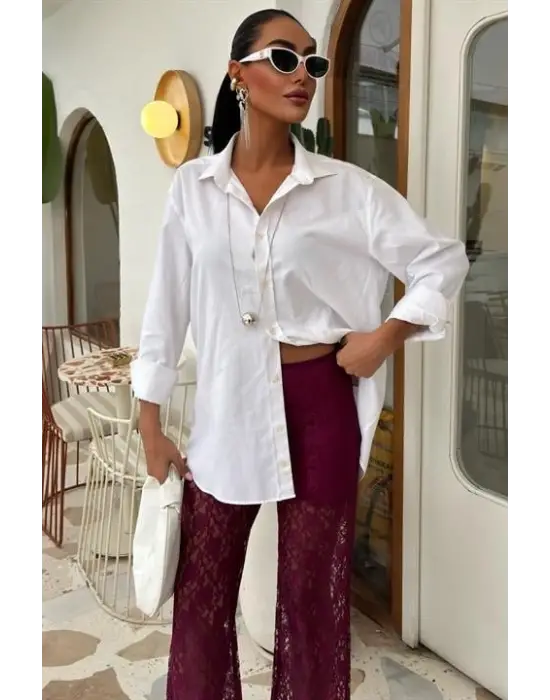 İçi Astarlı Dantel Pantolon 0081