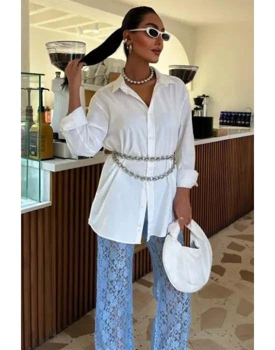 İçi Astarlı Dantel Pantolon 0081