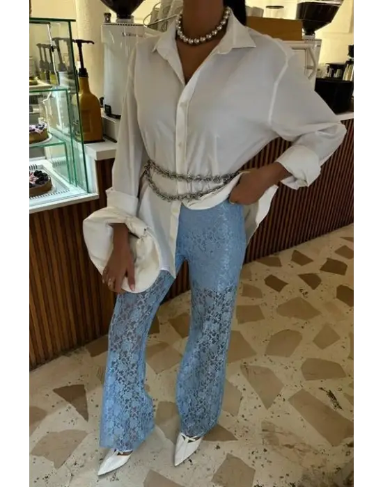 İçi Astarlı Dantel Pantolon 0081