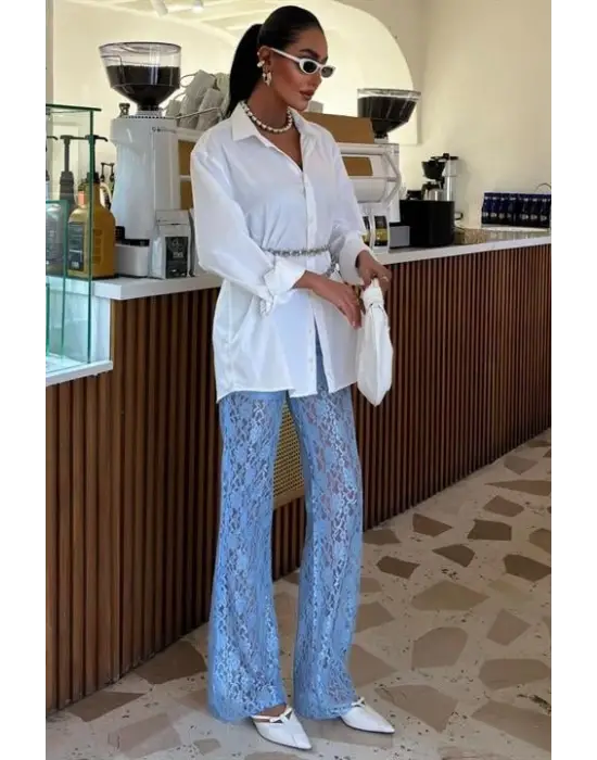 İçi Astarlı Dantel Pantolon 0081