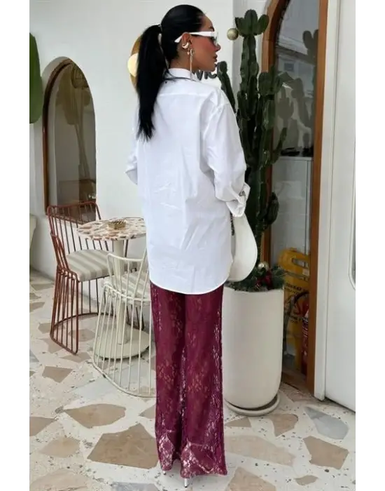 İçi Astarlı Dantel Pantolon 0081