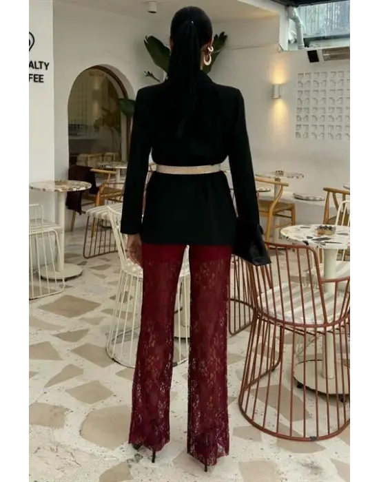 İçi Astarlı Dantel Pantolon 0081