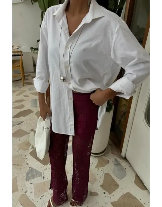 İçi Astarlı Dantel Pantolon 0081