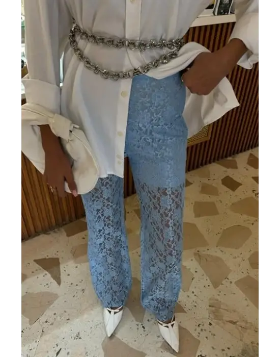 İçi Astarlı Dantel Pantolon 0081