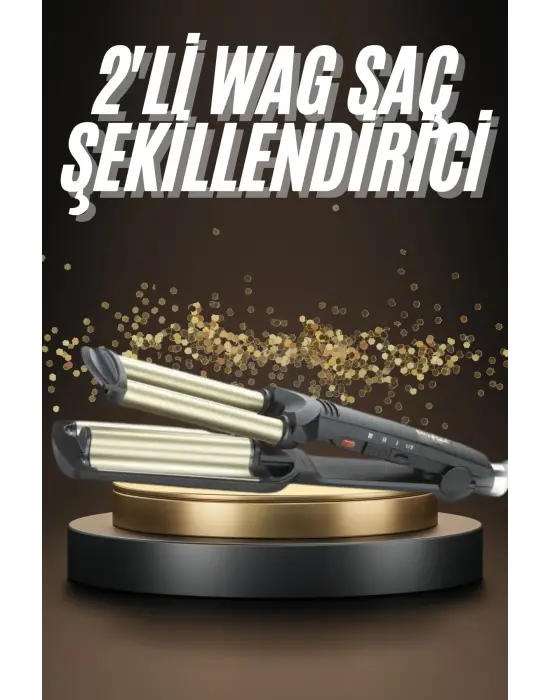 İkili Wag Maşa Saç Şekillendirici Seramik Kaplama Isı Ayarlı