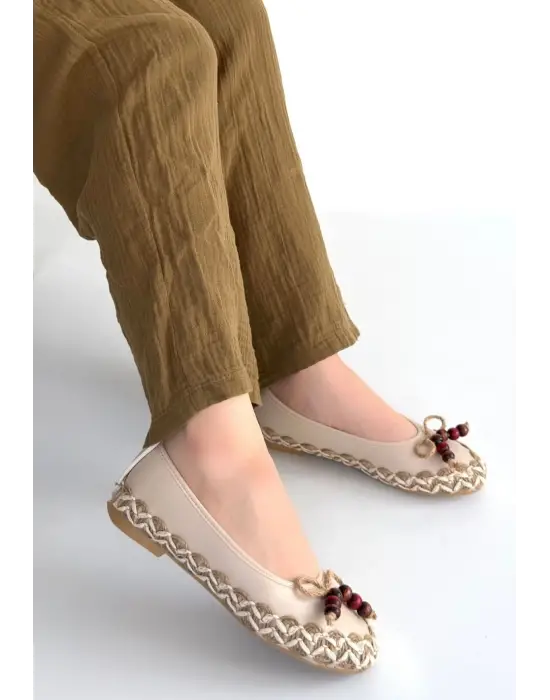 Ilwe Bej Cilt Babet Ayakkabı