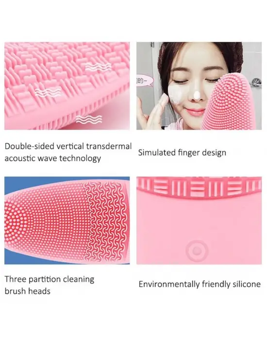 Omarı İnce Kaba Silikon Uçlu Elektrikli Yüz Temizleyici Fırça