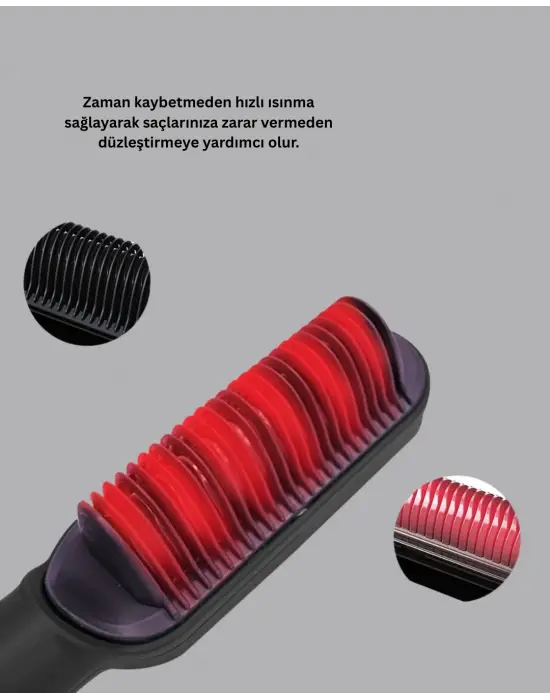 İnce Ve Kalın Telli Saçlara Uygun Isı Ayarlı Düzleştirici Tarak