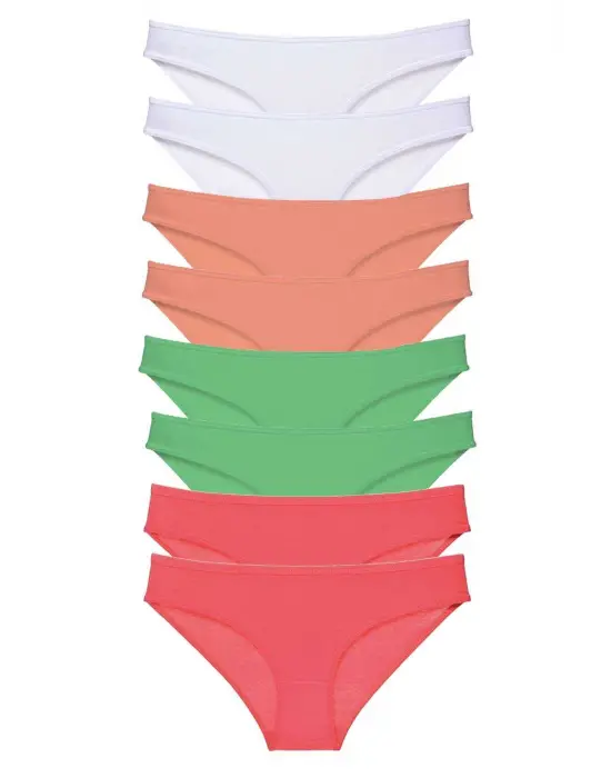 Omarı Kadın Slip Külot Seti - 8 Adet Süper Eko Likralı