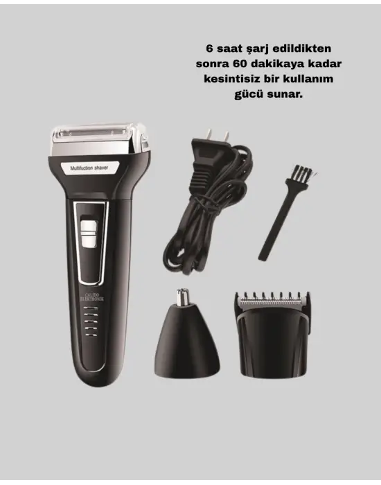 İnsua 3’lü Tıraş Makinesi – 3 Farklı Kesim Başlığı, Güçlü Motor, 60 Dakika Kullanım