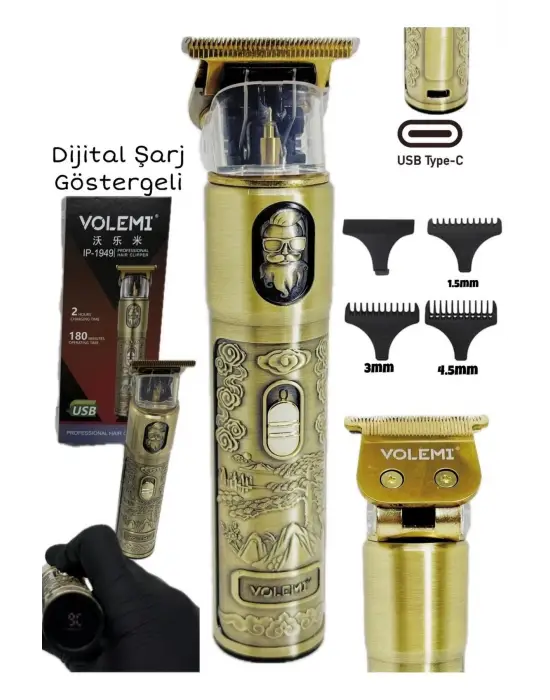Ip-1949 Şarj Göstergeli Sakal Lazer Öncesi Vücut Ense Çizim Kişisel Bakım Aletleri Sıfıra Yakın Tıraş