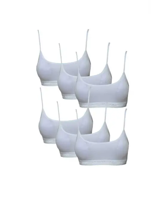 Omarı Pedli İp Askılı Beyaz Büstiyer Seti