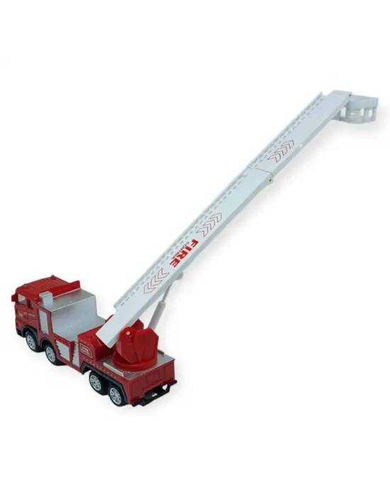 İş Makinaları Serisi - Sürtmeli İtfaiye Aracı 16 cm  - Katlanan Merdiven