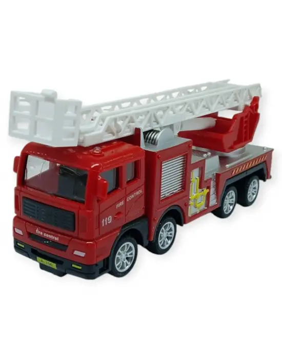 İş Makinaları Serisi - Sürtmeli İtfaiye Aracı 16 cm  - Uzayan Merdiven