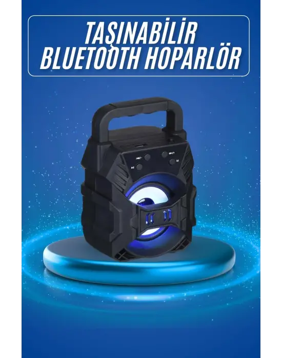 Işıklı Bluetooth Hoparlör Ses Bombası Taşınabilir Yüksek Ses Kaliteli Radyo Özelliği