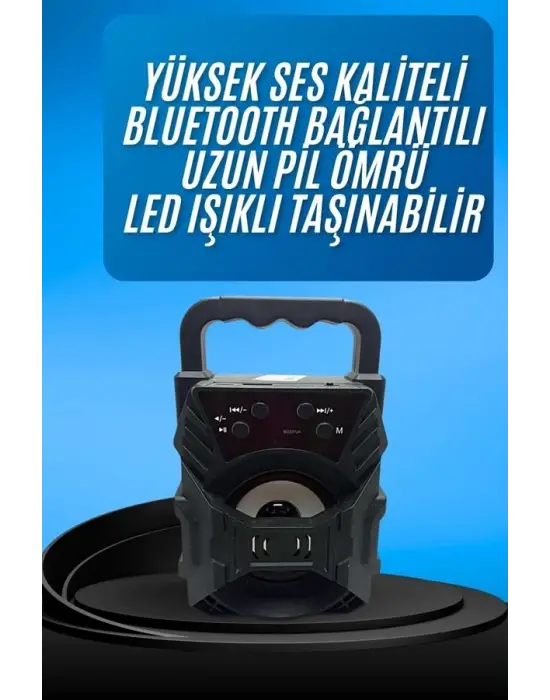 Işıklı Bluetooth Hoparlör Ses Bombası Taşınabilir Yüksek Ses Kaliteli Radyo Özelliği