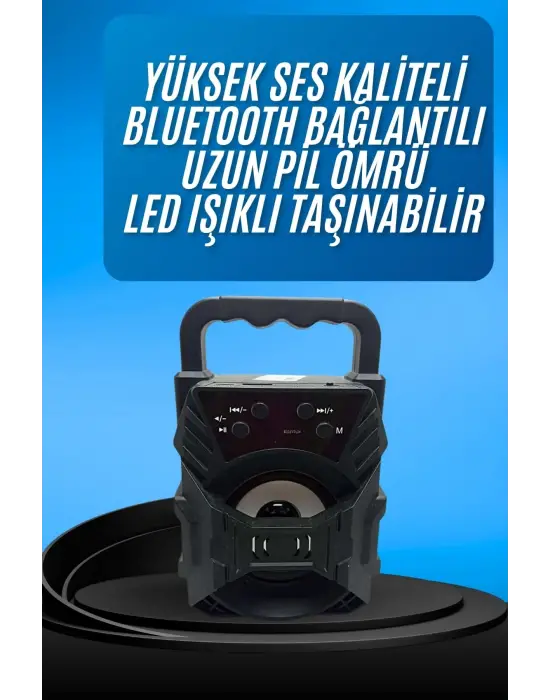 Işıklı Bluetooth Hoparlör Ses Bombası Taşınabilir Yüksek Ses Kaliteli Radyo Özelliği