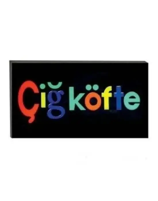 Işıklı Tak Çalıştır Hazır Tabela Çiğ Köfte