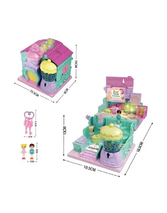 Omarı Işıklı Müzikli Aksesuarlı Ev Dekorasyonu Açılıp-Katlanır