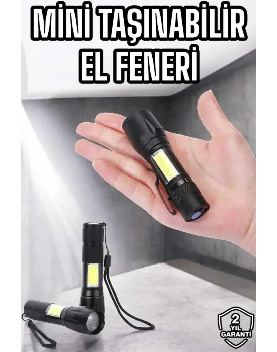 Işıldak El Feneri Kamp Lambası Mini Taşınabilir Acil Durum Lambası Fener Led Işık