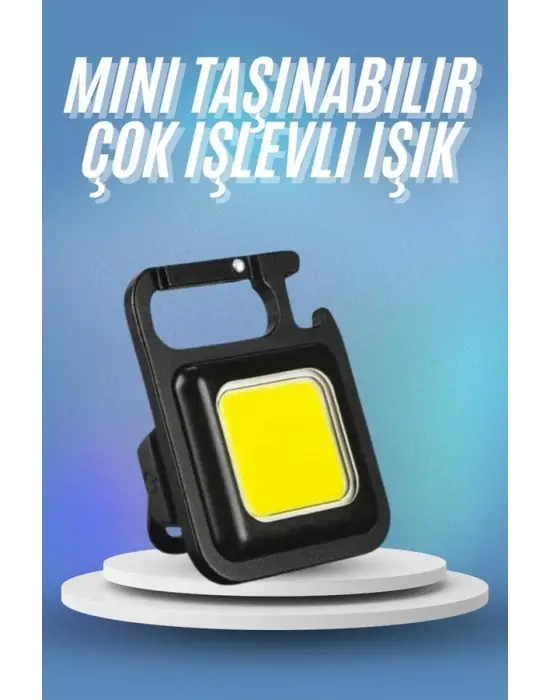 Işıldak Usb Şarjlı Cep El Feneri Taşınabilir Mini Led Işık Çok Fonksiyonlu