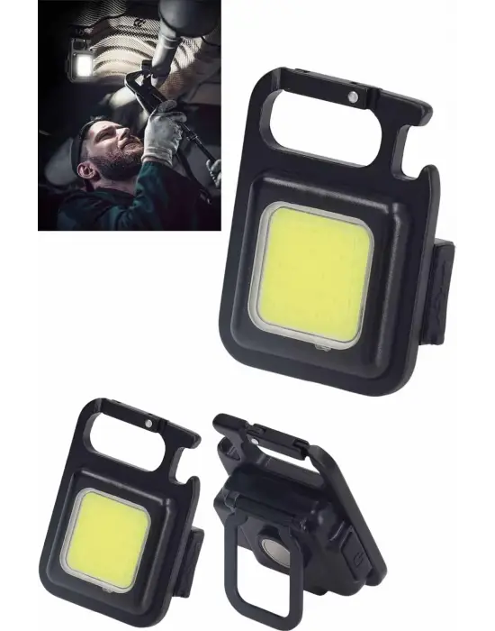 Işıldak Usb Şarjlı Cep El Feneri Taşınabilir Mini Led Işık Çok Fonksiyonlu