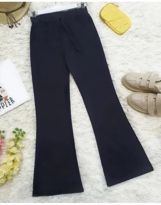 İspanyol Paça Bağcık Detaylı Kot Pantolon  -Laci