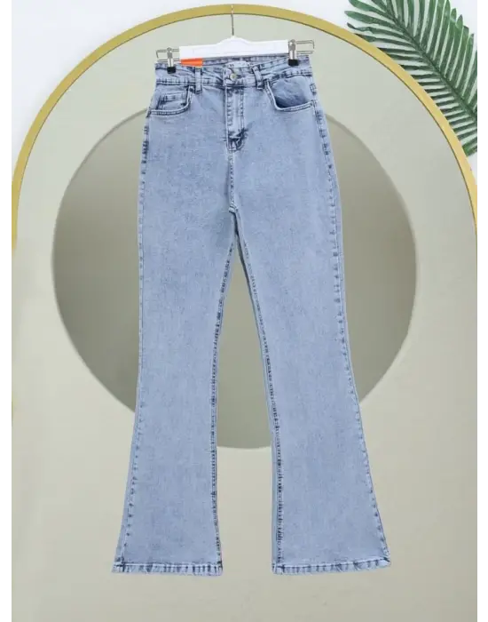 Omarı Yüksek Bel Kot Pantolon - İspanyol Paça Stili