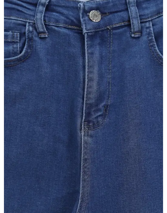 Omarı Yüksek Bel İspanyol Paça Kot Pantolon