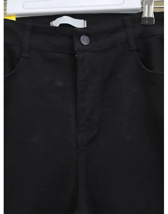 Omarı Yüksek Bel Siyah İspanyol Paça Kot Pantolon