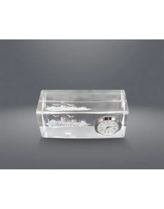 İstanbul Tasarımlı Kristal Saatli Biblo